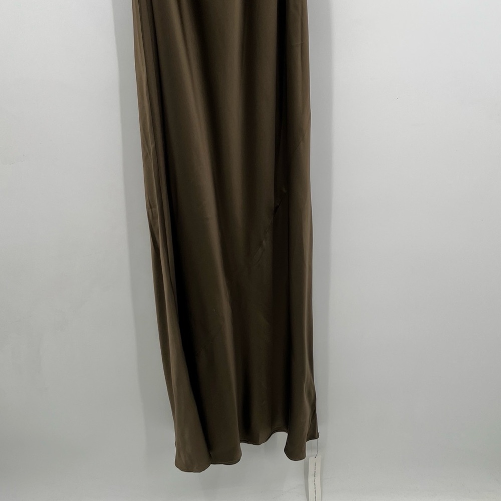 Reformation Elegant Satin Evening Gown Anaiis Silk Dress Morel NWT size 8 New - Picture 7 of 13